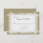 BurlapとLaceの国素朴の回答 出欠カード (正面/裏面)