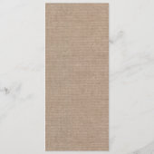 BurlapとLaceの結婚メニューカード メニュー (裏面)