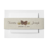 BurlapとPinecones 招待状ベリーバンド (正面例)