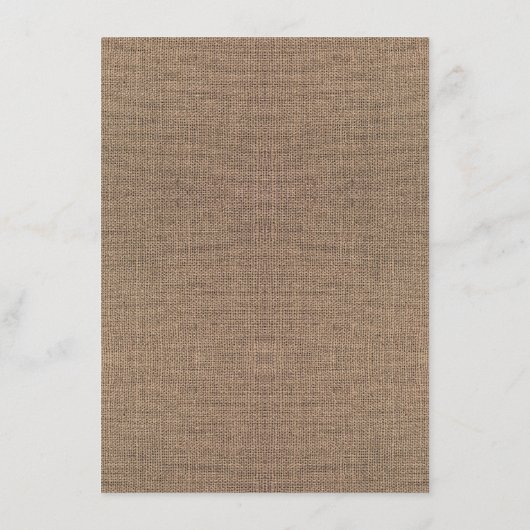 BurlapとString Lightsの情報結婚ゲスト エンクロージャーカード (裏面)