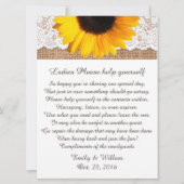 BurlapとSunflowerの結婚バスケットのサイン (正面)