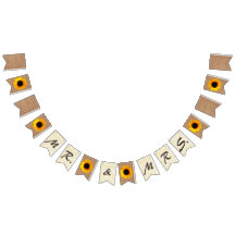 BurlapとSunflowers 結婚'Bunting