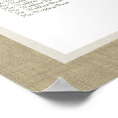 BurlapとTan Bowの結婚座席表 ポスター (角)