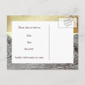 BurlapとWood Country日付を保存 案内ポストカード (裏面)