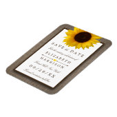 Burlapに素朴ある国産ひまわり日付を保存 マグネット (左側)