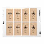 Burlapのワインラベルに結婚シャンデリアを貼る ラベル (フルシート)