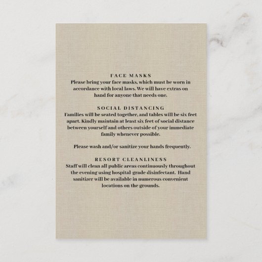 Burlapイエローフローラメイスンジャー安全対策 エンクロージャーカード (裏面)