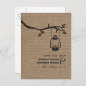 Burlapインスパイア油ラ素朴ンタン保存 案内ポストカード (正面/裏面)