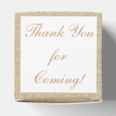 Burlapキャンバスパターンシンプル結婚式の引き出物ボックス フェイバーボックス (上部)