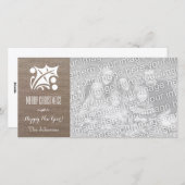 Burlapクリスマスカーカスタムドとホリデーフォト シーズンカード (正面/裏面)