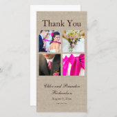 Burlapコラージュありがとうフォトカード サンキューカード (正面/裏面)