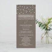 Burlapスターストリングライト素朴結婚式 プログラム (スタンド正面)