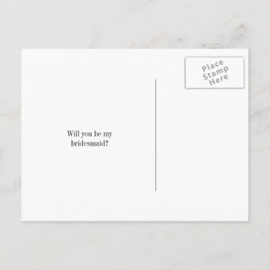 Burlapテクスチャカード |私の花嫁のメイドは？ インビテーションポストカード (裏面)