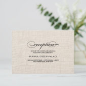 Burlapテクスチャ水玉模様パターン披露宴カード 招待状 (スタンド正面)