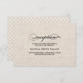 Burlapテクスチャ水玉模様パターン披露宴カード 招待状 (正面/裏面)