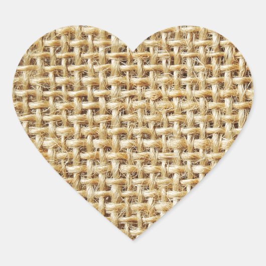 Burlapテクスチャ ハートシール (正面)