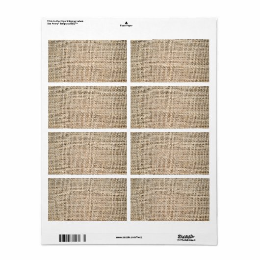 Burlapテクスチャ ラベル (フルシート)