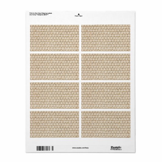 Burlapテクスチャ ラベル (フルシート)