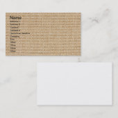 Burlapテクスチャ 名刺 (正面/裏面)