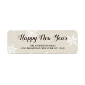Burlapテクス素朴チャHappy New Year Address ラベル (正面)