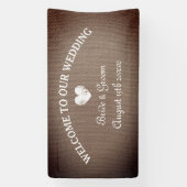 Burlapテーマのバナー結婚サインへようこそ 横断幕 (縦)