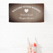 Burlapテーマのバナー結婚サインへようこそ 横断幕 (インサイチュ)