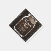 Burlapハートウッドメイソンジャガーサンキュー結婚ズ スタンダードカクテルナプキン (角)