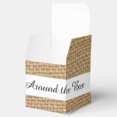 Burlapバックグラウン素朴ドモノグラム フェイバーボックス (オープン)