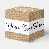 Burlapバックグラウン素朴ドモノグラム フェイバーボックス (裏面サイド)