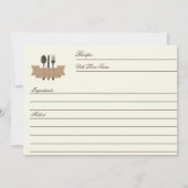 Burlapバラ素朴ブライダルシャワーレシピカード (裏面)