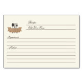 Burlapバラ素朴ブライダルシャワーレシピカード テーブルナンバー (裏面)