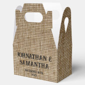 Burlapパーソナライズされた自然お気に入りボックス – 素朴 フェイバーボックス (オープン)