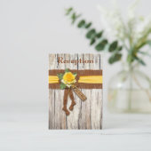 Burlapフェイク、黄色のローズ披露宴エンクロージャカード エンクロージャーカード (スタンド正面)