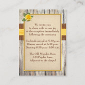 Burlapフェイク、黄色のローズ披露宴エンクロージャカード エンクロージャーカード (裏面)