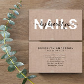 Burlapフォト素朴タイポグラフィネイルアーティスト 名刺