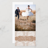 Burlapプリントレース結婚の感謝のフォトカード サンキューカード