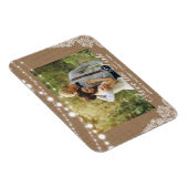 Burlapラ素朴イ結婚ントレース日付を保存 マグネット (右側)