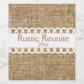 Burlapルック&リボンデザインワインラベル ワインラベル (シングルラベル)