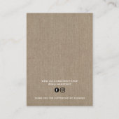 Burlapロゴネックレスイヤリングディスプレイカード コーリングカード (裏面)
