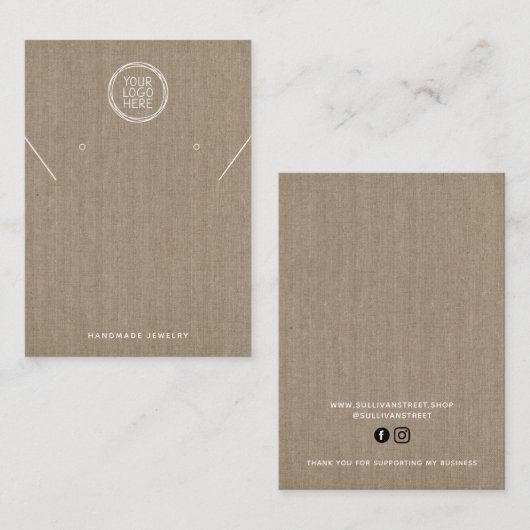 Burlapロゴネックレスイヤリングディスプレイカード コーリングカード (正面/裏面)