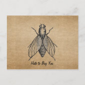 BurlapヴィンテージがBug You Flyを嫌う ポストカード (正面)