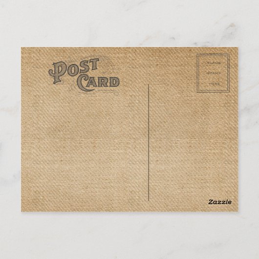 Burlapヴィンテージツリーファミリ懇親会はがき ポストカード (裏面)