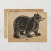 Burlapヴィンテージハローベアポストカード ポストカード (正面/裏面)