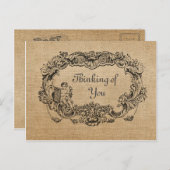 Burlapヴィンテージ考えフレームのYouポストカード ポストカード (正面/裏面)