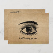 BurlapヴィンテージSeaing You Soon Eye ポストカード (正面/裏面)