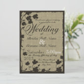 Burlap上のDogwoodシルエット 招待状 (スタンド正面)