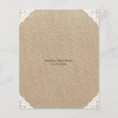 Burlap小さな子羊の赤ちゃんシャワービンゴゲーム (裏面)