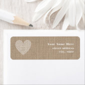Burlap白インスパイア素朴ハートラベル ラベル (インサイチュ)