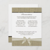 Burlap素朴およびBow Direction Infoカード エンクロージャーカード (正面/裏面)