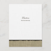 Burlap素朴およびBow Direction Infoカード エンクロージャーカード (裏面)